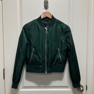Bomber Jacket Forest Green Size Small EUC